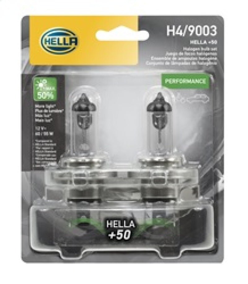 Hella - Hella Bulb H4 12V 60/55W P43T T4625 +50 (2) - Demon Performance