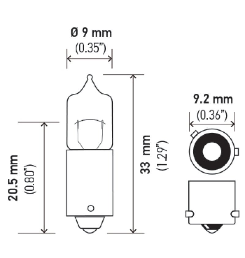 Hella - Hella Bulb H6W 12V 6W BAX9s T2.75 - Demon Performance