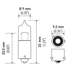 Hella - Hella Bulb H6W 12V 6W BAX9s T2.75 - Demon Performance