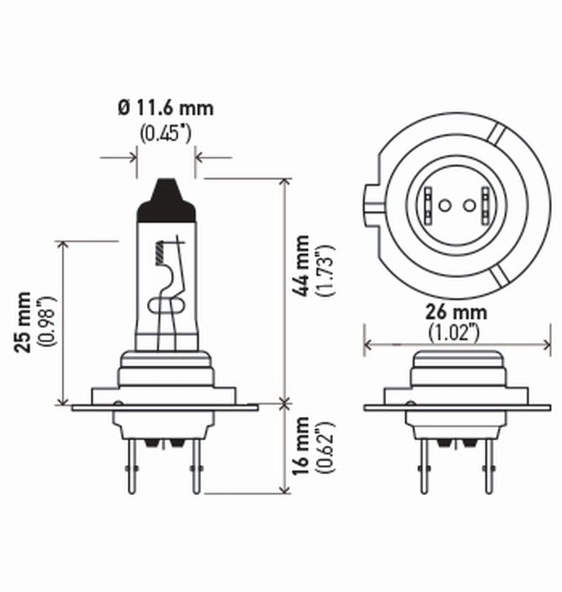 Hella - Hella Bulb H7 12V 55W Px26D T4625 (2) - Demon Performance
