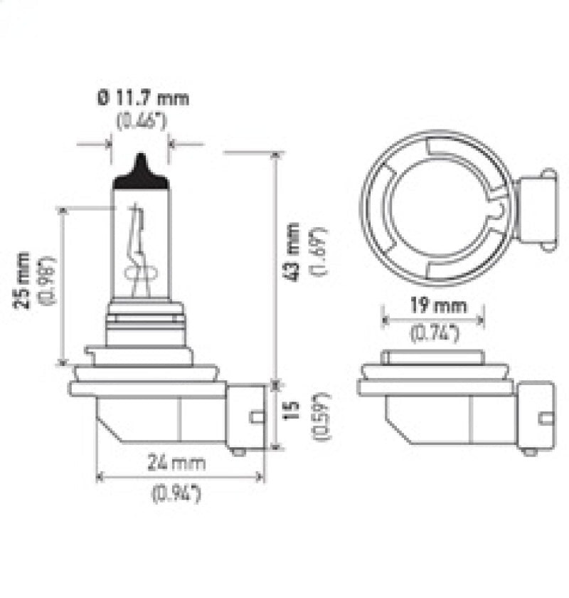 Hella - Hella Bulb H8 12V 35W PGJ19 - 1 T4 - Demon Performance