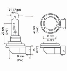Hella - Hella Bulb H9 12V 65W Pgj195 T4 (2) - Demon Performance
