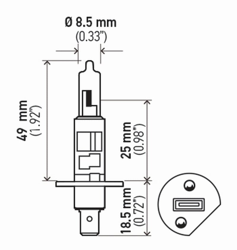Hella - Hella H1 12V 55W Hella High Performance Xenon Bulb (Pair) - Demon Performance