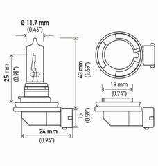Hella - Hella H9 12V 65W PGJ19 - 5 HP 2.0 Halogen Bulbs - Demon Performance