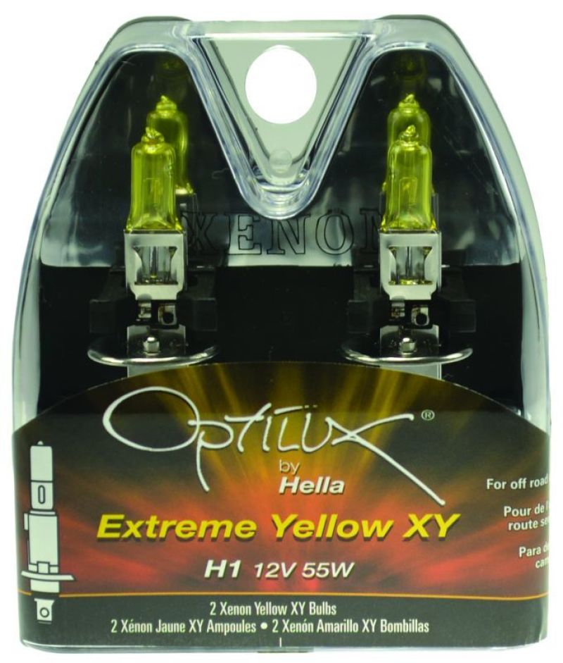 Hella - Hella Optilux H1 12V/55W XY Yellow Bulb - Demon Performance