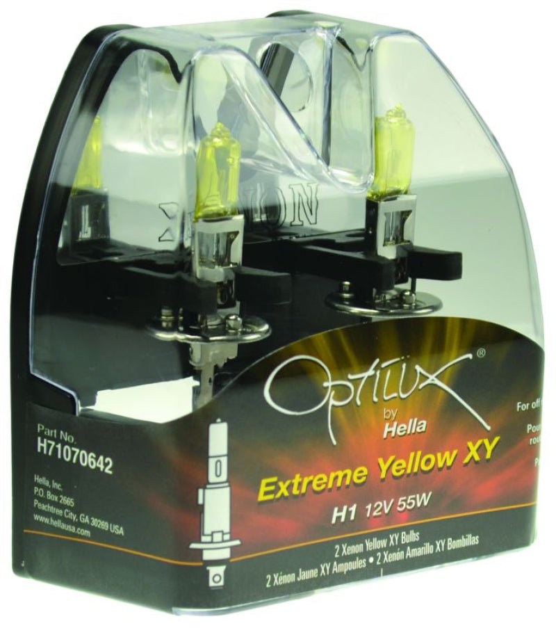 Hella - Hella Optilux H1 12V/55W XY Yellow Bulb - Demon Performance