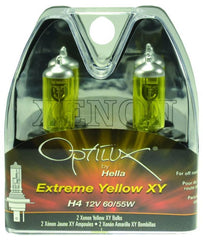 Hella - Hella Optilux H4 12V / 60/55W XY Xenon Yellow Bulb - Demon Performance
