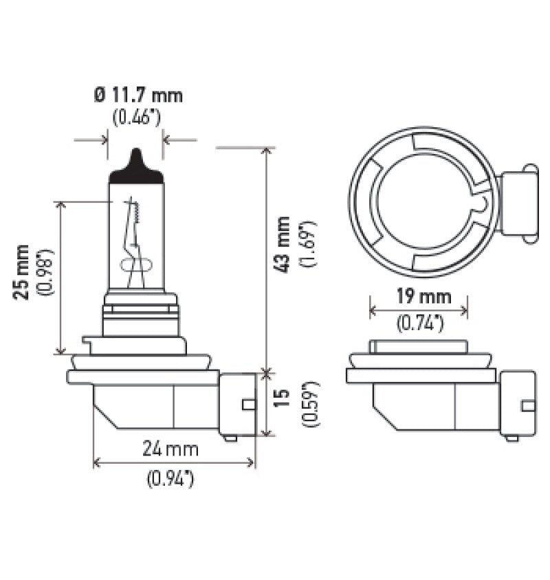 Hella - Hella Optilux XY Series H8 Xenon Halogen Bulb 12V 35W Fog Bulbs - Pair - Demon Performance