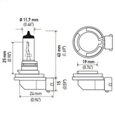 Hella - Hella Optilux XY Series H8 Xenon Halogen Bulb 12V 35W Fog Bulbs - Pair - Demon Performance