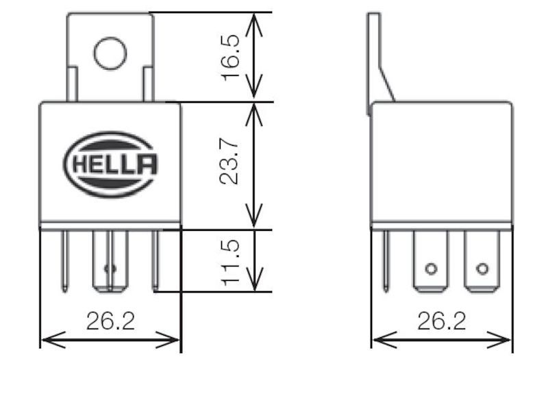 Hella - Hella Relay 12V 20/40A Spdt Res Bkt - Demon Performance