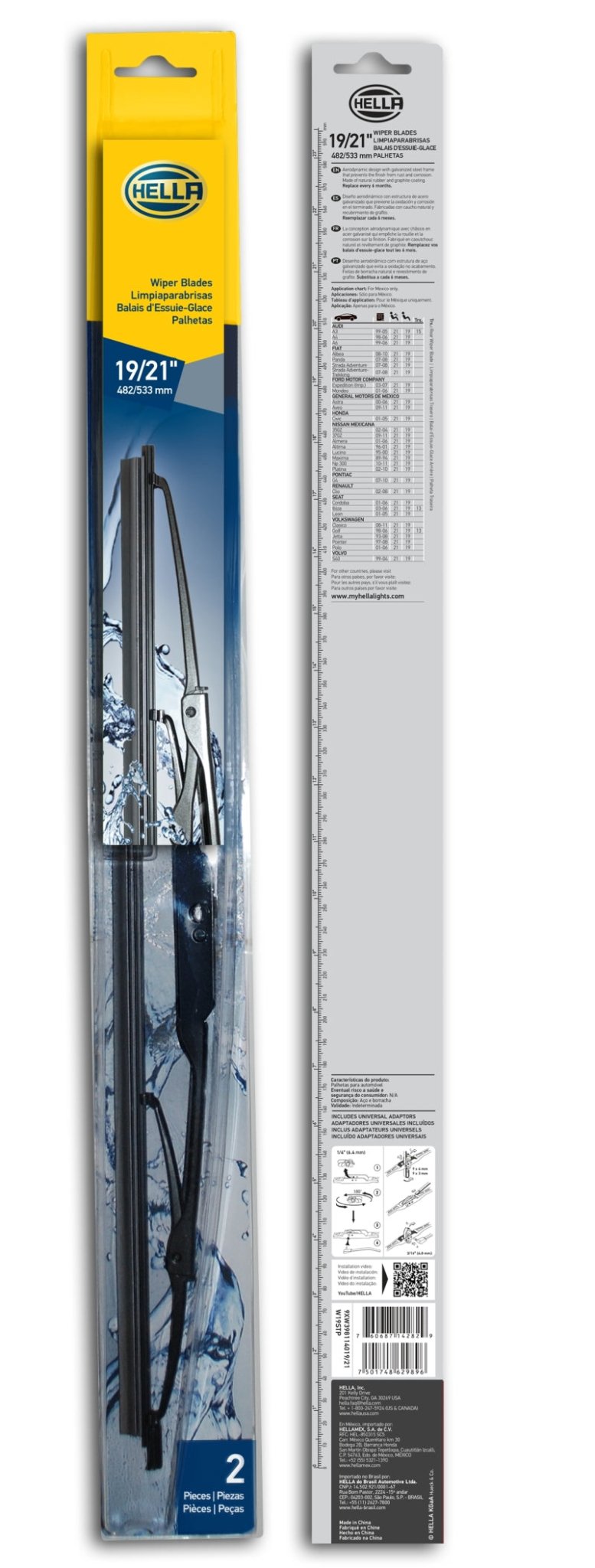 Hella - Hella Standard Wiper Blade 19in/21in - Pair - Demon Performance