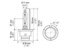 Hella - Hella Xenon D2S Bulb P32 - 2d 85V 35W 4300k - Demon Performance