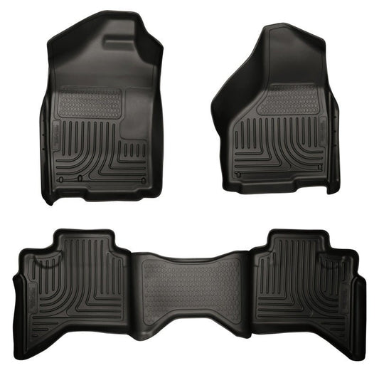 Husky Liners - Husky Liners 09 - 12 Dodge Ram 1500 Quad Cab WeatherBeater Black Front & Second Seat Floor Liner - Demon Performance