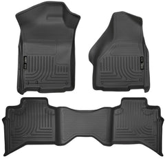 Husky Liners - Husky Liners 09 - 12 Dodge Ram 1500 Quad Cab WeatherBeater Black Front & Second Seat Floor Liner - Demon Performance