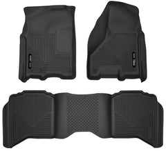 Husky Liners - Husky Liners 09 - 18 Dodge Ram 1500 Crew Cab X - Act Contour Front & Second Seat Floor Liners - Black - Demon Performance