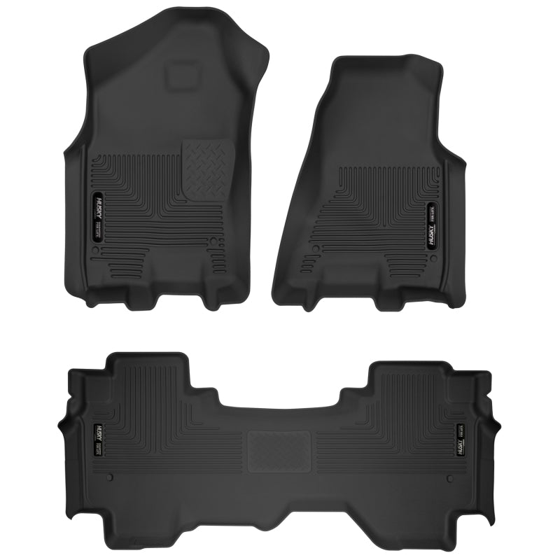 Husky Liners - Husky Liners 19 - 24 Dodge Ram 1500 X - Act Front + 2nd Seat Floor Liner Set - Black - Demon Performance