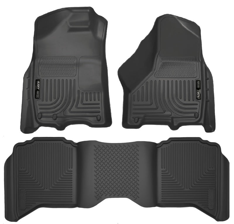 Husky Liners - Husky Liners 2012 Dodge Ram 1500/2500 Crew Cab WeatherBeater Combo Black Floor Liners - Demon Performance