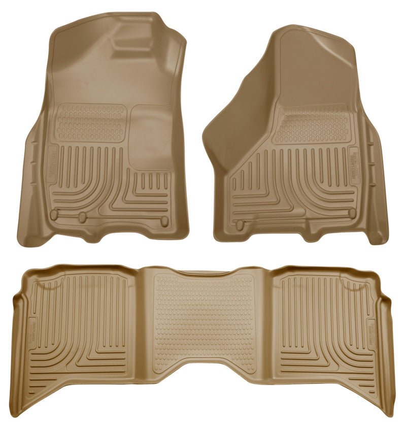 Husky Liners - Husky Liners 2012 Dodge Ram 1500/2500/3500 Crew Cab WeatherBeater Combo Tan Floor Liners - Demon Performance
