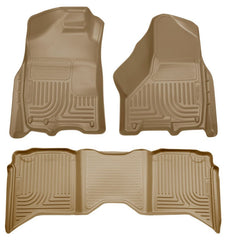 Husky Liners - Husky Liners 2012 Dodge Ram 1500/2500/3500 Crew Cab WeatherBeater Combo Tan Floor Liners - Demon Performance