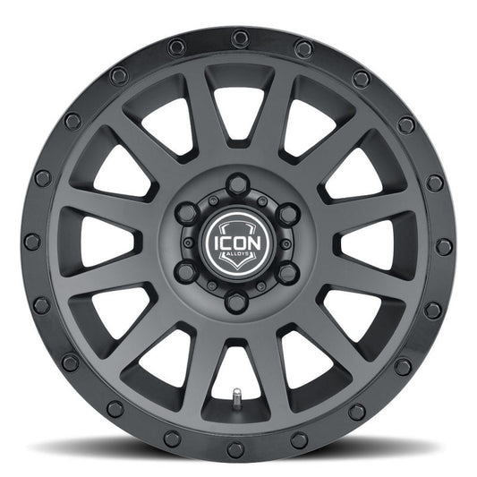 ICON - ICON Compression 17x8.5 6x5.5 0mm Offset 4.75in BS 106.1mm Bore Double Black Wheel - Demon Performance