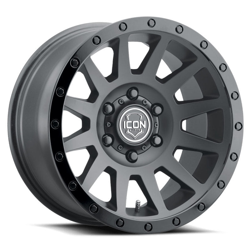 ICON - ICON Compression 17x8.5 6x5.5 0mm Offset 4.75in BS 106.1mm Bore Double Black Wheel - Demon Performance