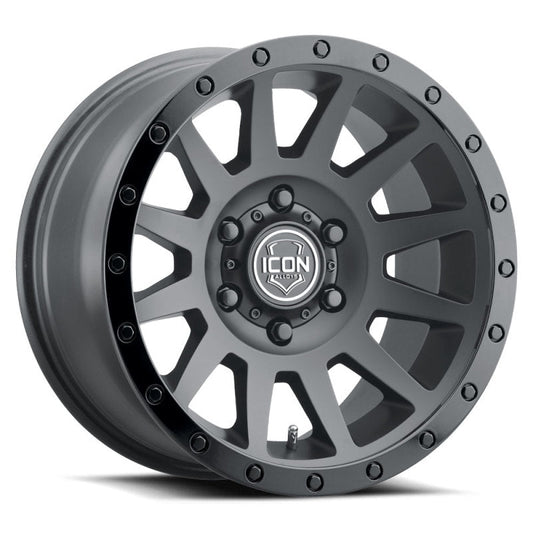 ICON - ICON Compression 17x8.5 6x5.5 0mm Offset 4.75in BS 106.1mm Bore Double Black Wheel - Demon Performance