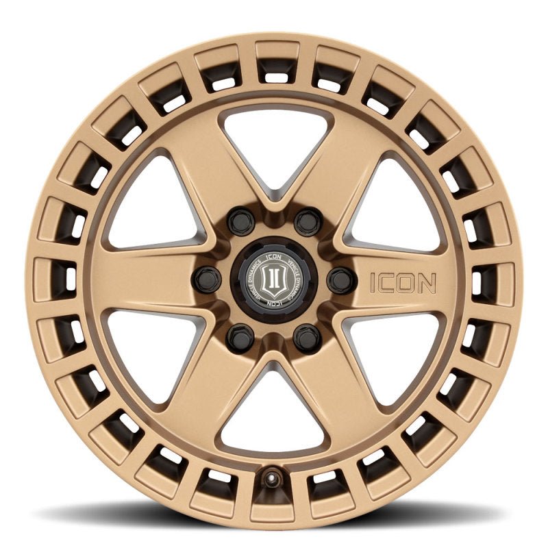 ICON - ICON Raider 17x8.5 6x5.5 0mm Offset 4.75in BS Satin Brass Wheel - Demon Performance