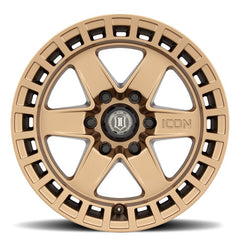 ICON - ICON Raider 17x8.5 6x5.5 0mm Offset 4.75in BS Satin Brass Wheel - Demon Performance