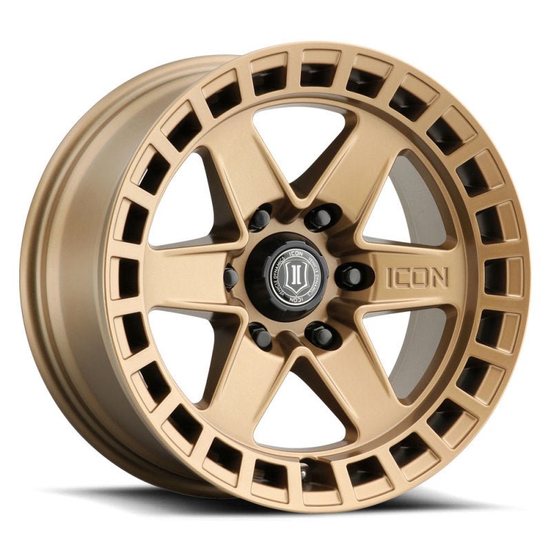 ICON - ICON Raider 17x8.5 6x5.5 0mm Offset 4.75in BS Satin Brass Wheel - Demon Performance