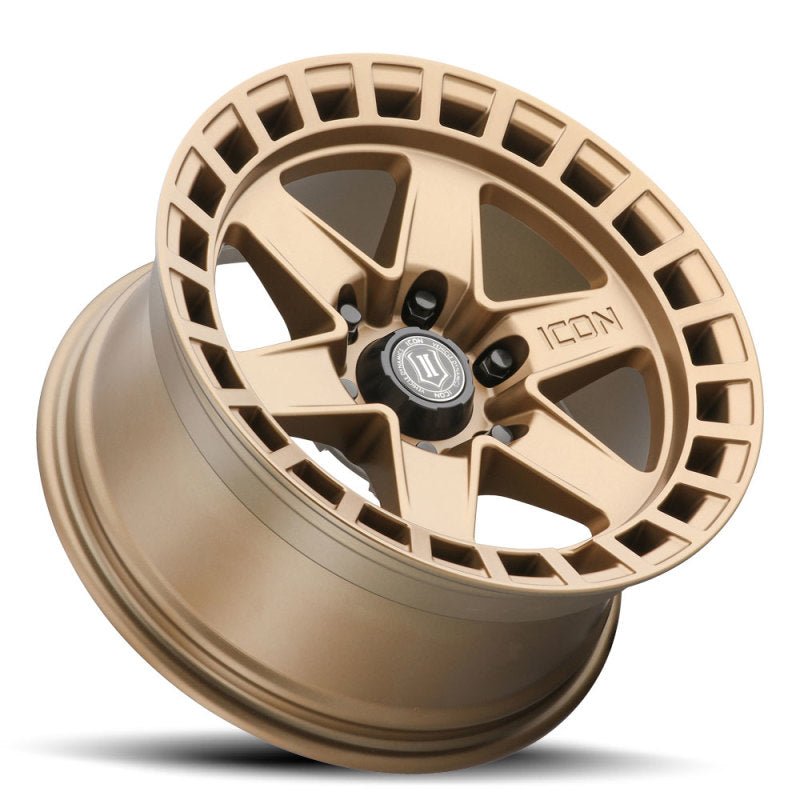 ICON - ICON Raider 17x8.5 6x5.5 0mm Offset 4.75in BS Satin Brass Wheel - Demon Performance
