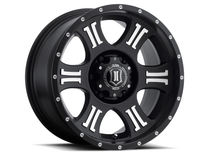 ICON - ICON Shield 17x8.5 5x5 0mm Offset 4.75in BS 71.5mm Bore Satin Black/Machined Wheel - Demon Performance