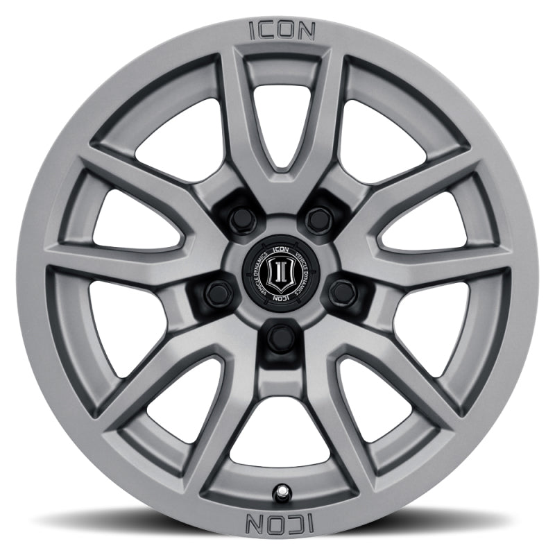 ICON - ICON Vector 5 17x8.5 5x5 -6mm Offset 4.5in BS 71.5mm Bore Titanium Wheel - Demon Performance