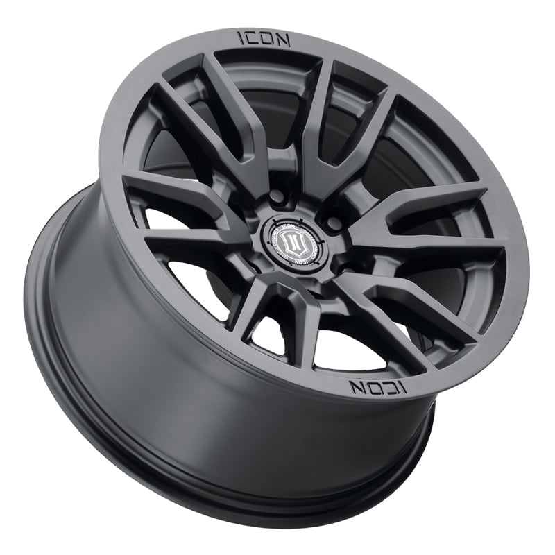 ICON - ICON Vector 6 17x8.5 6x5.5 0mm Offset 4.75in BS 106.1mm Bore Satin Black Wheel - Demon Performance