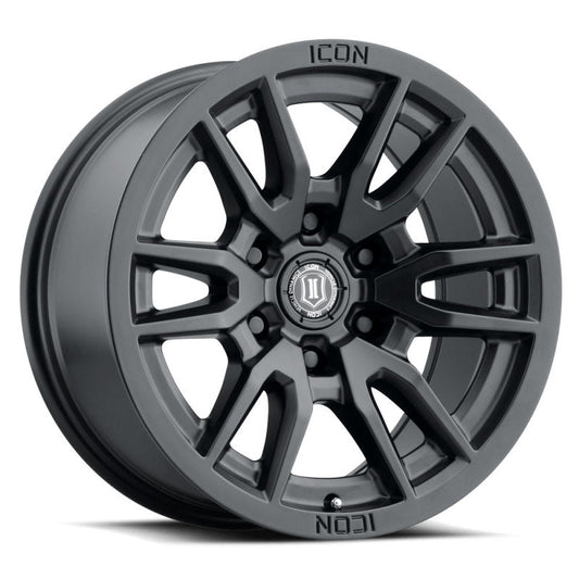 ICON - ICON Vector 6 17x8.5 6x5.5 0mm Offset 4.75in BS 106.1mm Bore Satin Black Wheel - Demon Performance
