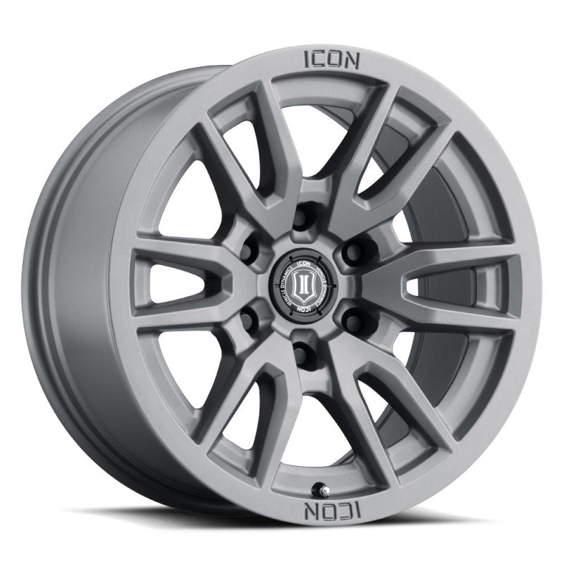 ICON - ICON Vector 6 17x8.5 6x5.5 0mm Offset 4.75in BS 106.1mm Bore Titanium Wheel - Demon Performance