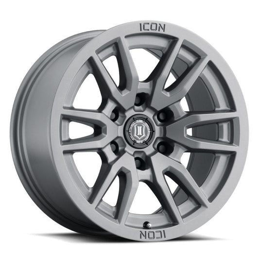 ICON - ICON Vector 6 17x8.5 6x5.5 0mm Offset 4.75in BS 106.1mm Bore Titanium Wheel - Demon Performance