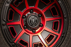 ICON - ICON Victory 17x8.5 5x5 -6mm Offset 4.5in BS Satin Black w/Red Tint Wheel - Demon Performance