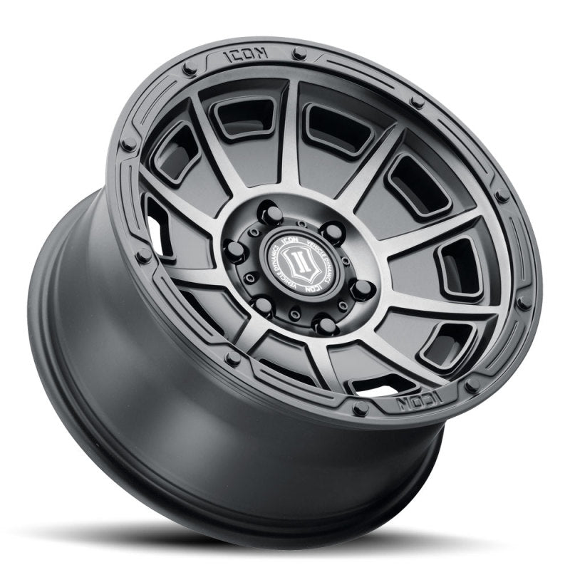 ICON - ICON Victory 17x8.5 5x5 -6mm Offset 4.5in BS Smoked Satin Black Tint Wheel - Demon Performance