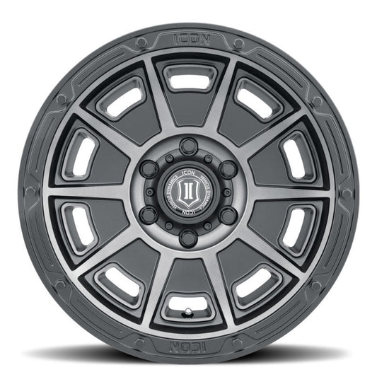 ICON - ICON Victory 17x8.5 5x5 -6mm Offset 4.5in BS Smoked Satin Black Tint Wheel - Demon Performance