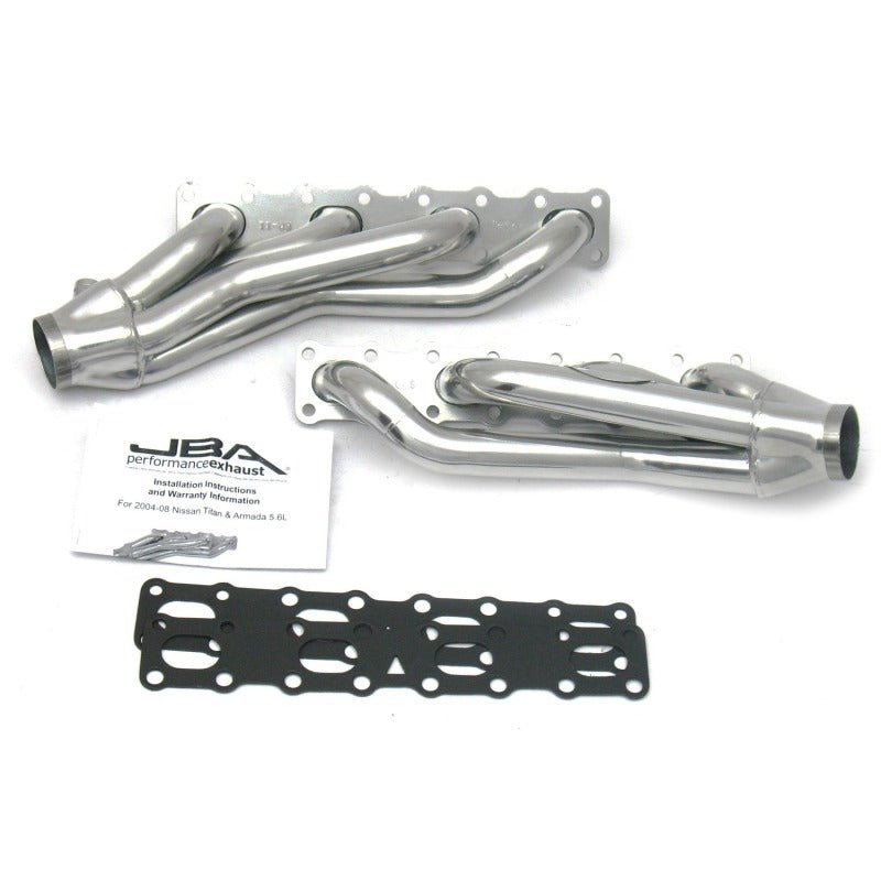 JBA - JBA 04 - 15 Nissan 5.6L VK56DE Oval Port 1 - 5/8in Primary Silver Ctd Cat4Ward Header - Demon Performance