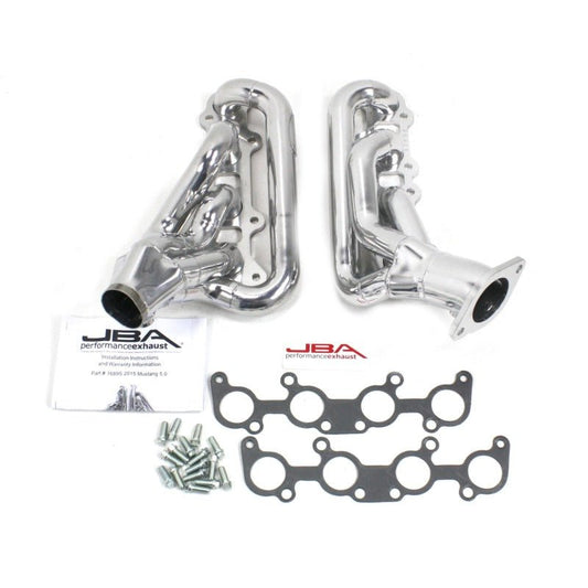 JBA - JBA 15 - 20 Ford Mustang 5.0L 1 - 3/4in Stainless Steel Silver Ceramic Shorty Header - Demon Performance