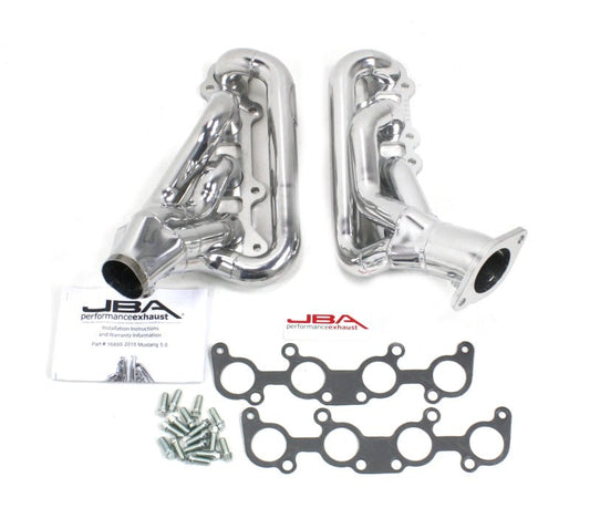 JBA - JBA 15 - 20 Ford Mustang 5.0L 1 - 3/4in Stainless Steel Silver Ceramic Shorty Header - Demon Performance