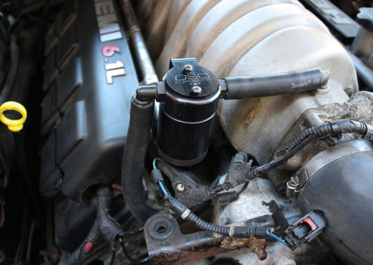 J&L - J&L 05 - 10 Dodge Charger 6.1L Hemi Passenger Side Oil Separator 3.0 - Black Anodized - Demon Performance