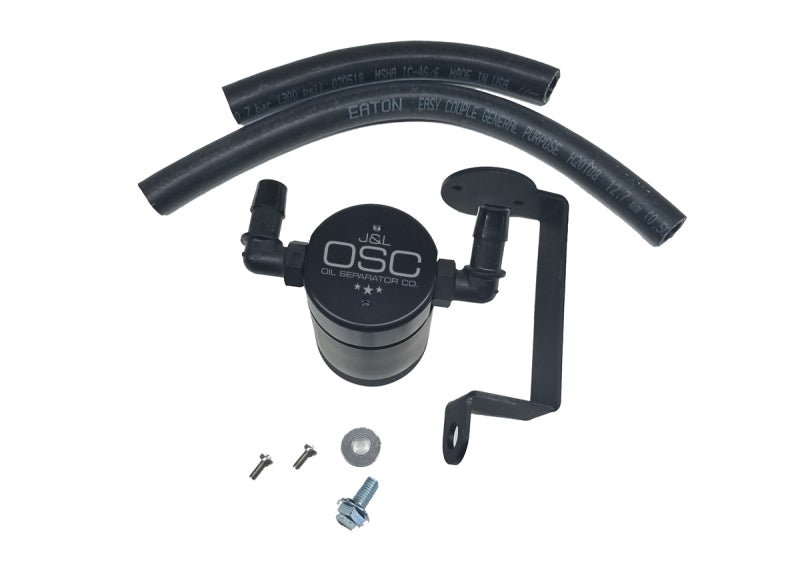 J&L - J&L 05 - 23 Dodge Charger 5.7L Hemi Passenger Side Oil Separator 3.0 - Black Anodized - Demon Performance