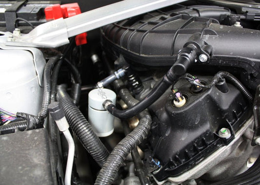 J&L - J&L 11 - 17 Ford Mustang V6 Passenger Side Oil Separator 3.0 - Clear Anodized - Demon Performance