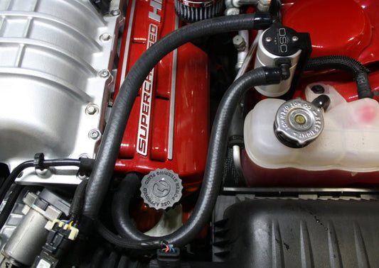 J&L - J&L 15 - 17 Dodge Hellcat 6.2L Hemi Driver Side Oil Separator 3.0 - Clear Anodized - Demon Performance