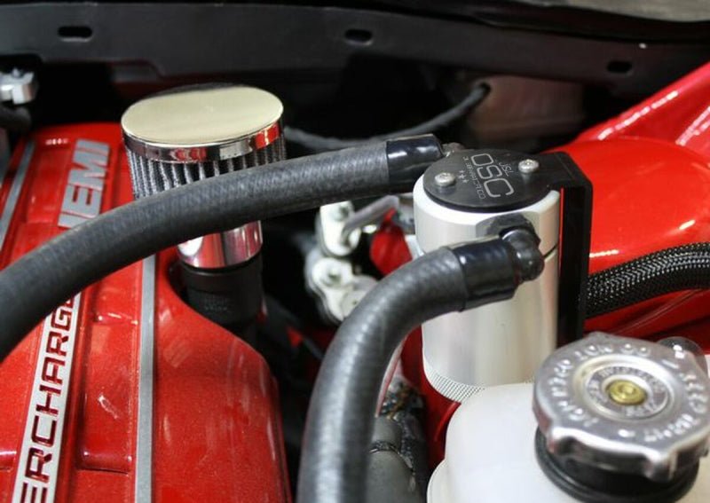 J&L - J&L 15 - 17 Dodge Hellcat 6.2L Hemi Driver Side Oil Separator 3.0 - Clear Anodized - Demon Performance