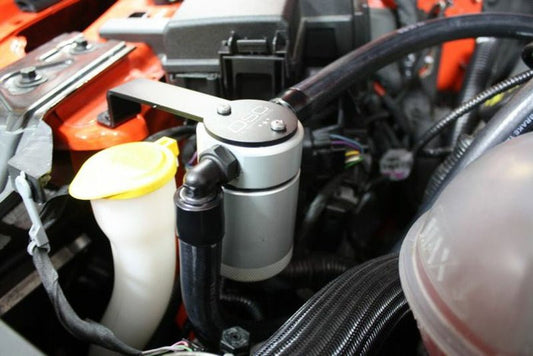 J&L - J&L 15 - 23 Ford Mustang GT/15 - 20 Ford Mustang GT350 Passenger Side Oil Separator 3.0 - Clear Anod - Demon Performance