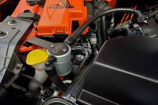 J&L - J&L 15 - 23 Ford Mustang GT/15 - 20 Ford Mustang GT350 Passenger Side Oil Separator 3.0 - Clear Anod - Demon Performance