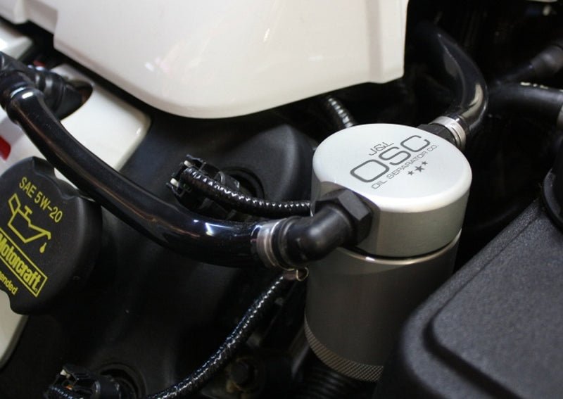 J&L - J&L 2011 - 2017 Mustang GT; 2015 - 2020 GT350 Passenger Side Oil Separator 3.0 - Clear Anodized - Demon Performance
